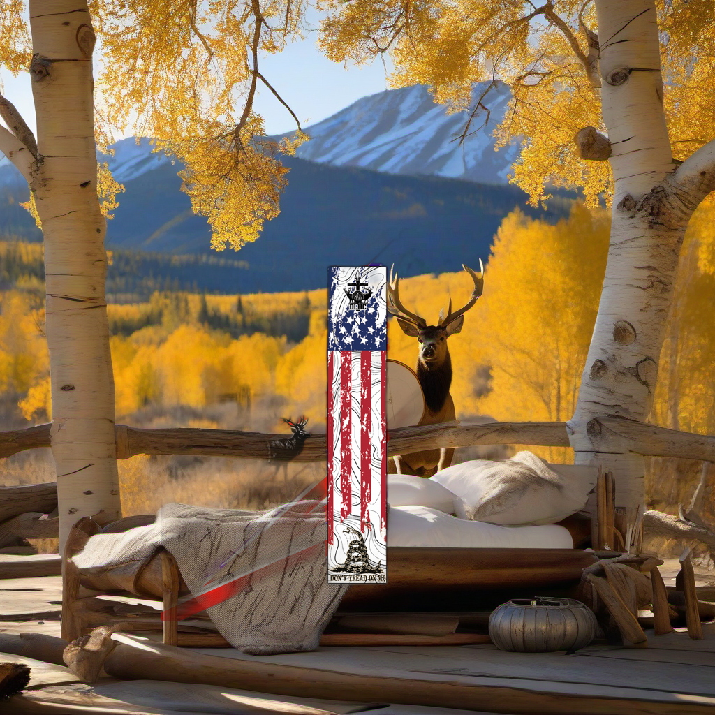 DTOM product on weathered wood in a golden aspen high-country setting at sunset. | titlex-scene-western-elk