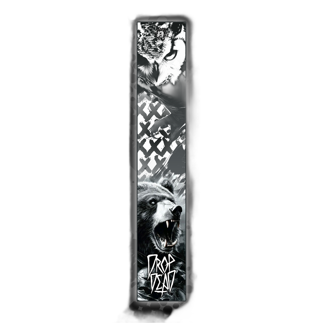 Drop Dead Arrow Wraps: Black and white patterned wraps with visible branding. | titlex-cutout