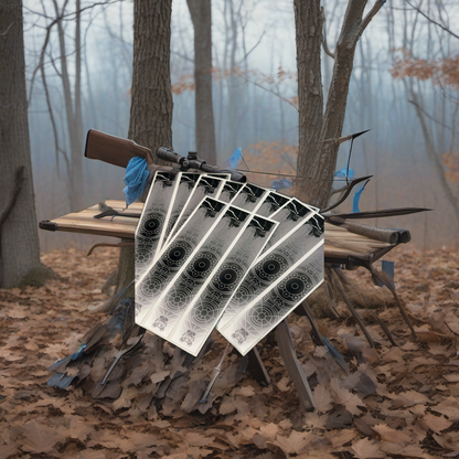 Arrow Wraps on a misty, wooded treestand at dawn, ready for the hunt. | titlex-scene-whitetail-treestand