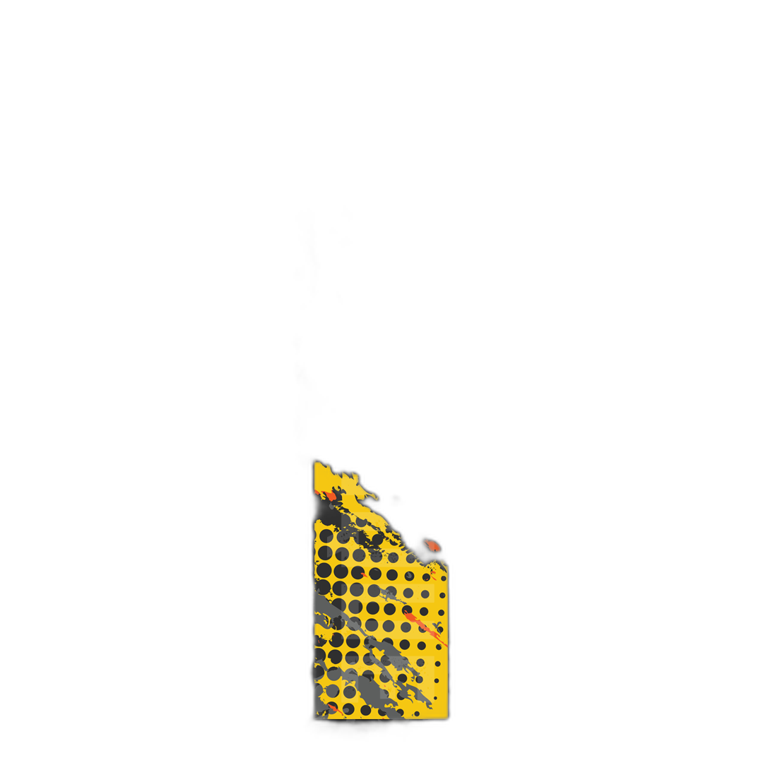 Comic Pop Arrow Wrap: Red, yellow, and black comic-style arrow design. | titlex-cutout