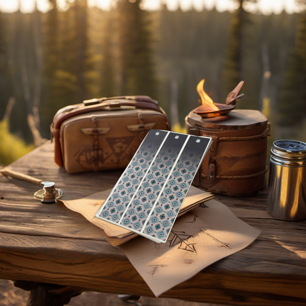 Western Pattern 5 Arrow Wraps on a rustic table at golden hour, perfect Father's Day gift. | titlex-scene-fathers-day