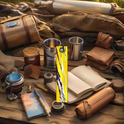 Comic Pop Arrow Wrap on rustic wood at golden hour, perfect Father's Day gift setting. | titlex-scene-fathers-day