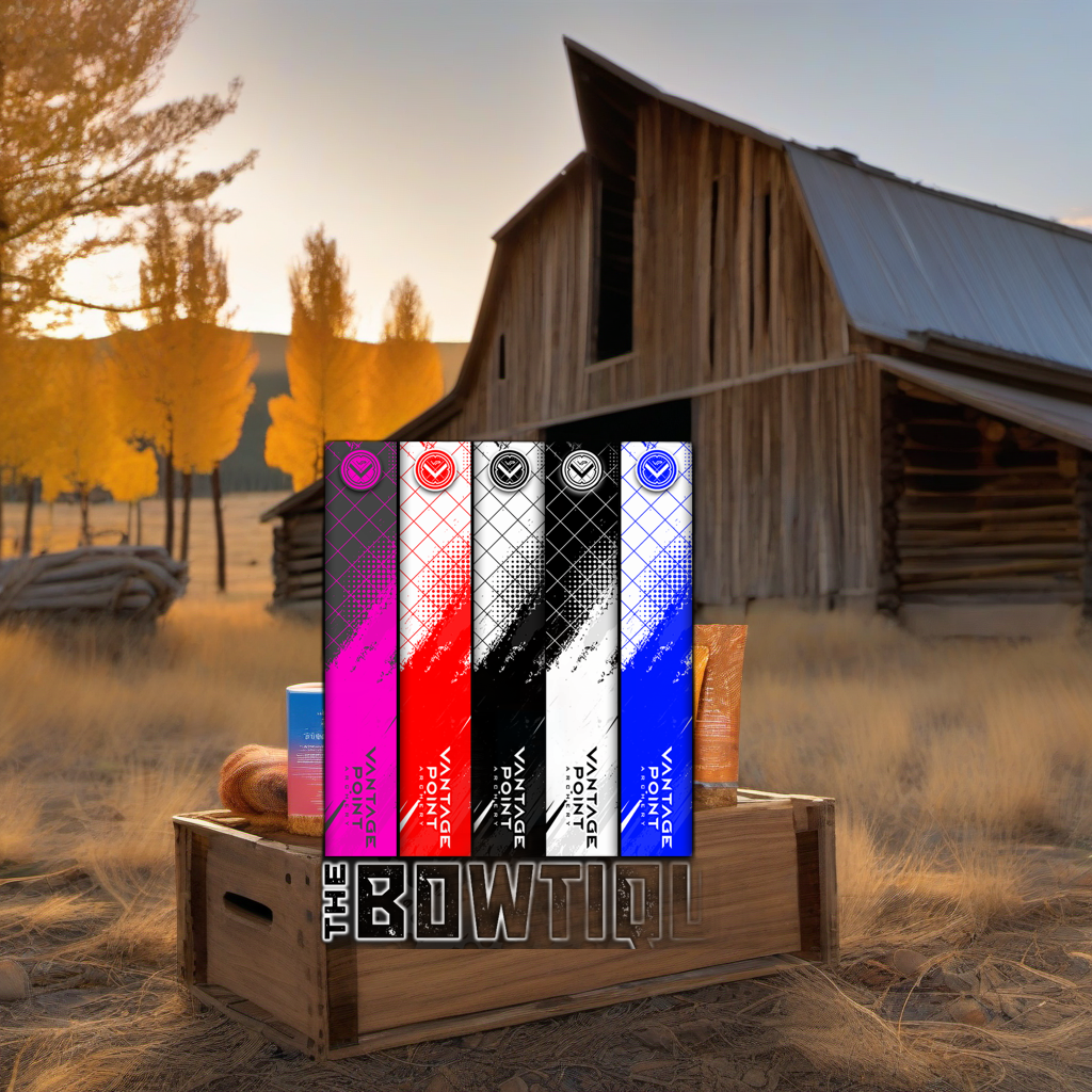 Bowtique x VPA collab gear on weathered wood, golden aspens backdrop, warm sunset light. | titlex-scene-western-elk