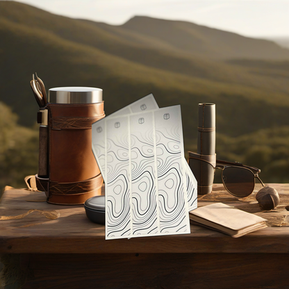 TOPO FADE Arrow Wraps on rustic table at golden hour camp, perfect Father's Day gift. | titlex-scene-fathers-day
