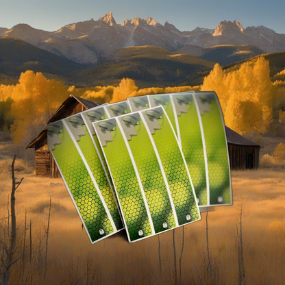 Toxic Arrow Wraps on weathered wood in a golden aspen mountain scene at sunset. | titlex-scene-western-elk