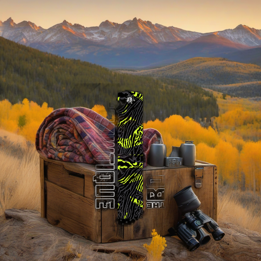 Comic Pop Arrow Wrap on weathered wood in a golden aspen-lined high-country sunset scene. | titlex-scene-western-elk