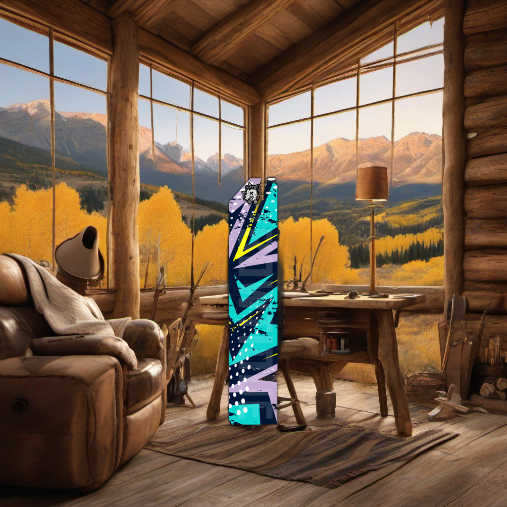Comic Pop Arrow Wrap on weathered wood, set against golden aspens and distant mountains at sunset. | titlex-scene-western-elk