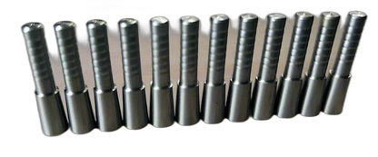 Set of stainless steel halfouts, various sizes, with ridged shafts. | titlex-cutout