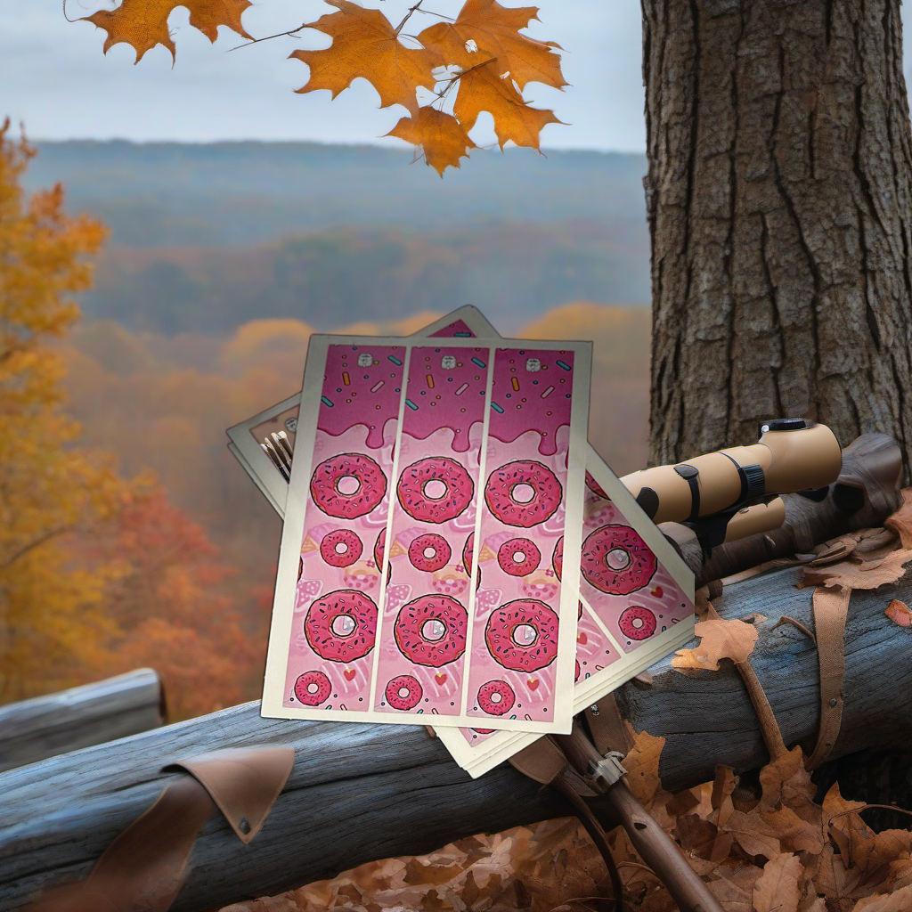 Sprinkle Arrow Wraps on a wooden treestand overlooking a misty, dawn-lit hardwood timber ridge. | titlex-scene-whitetail-treestand