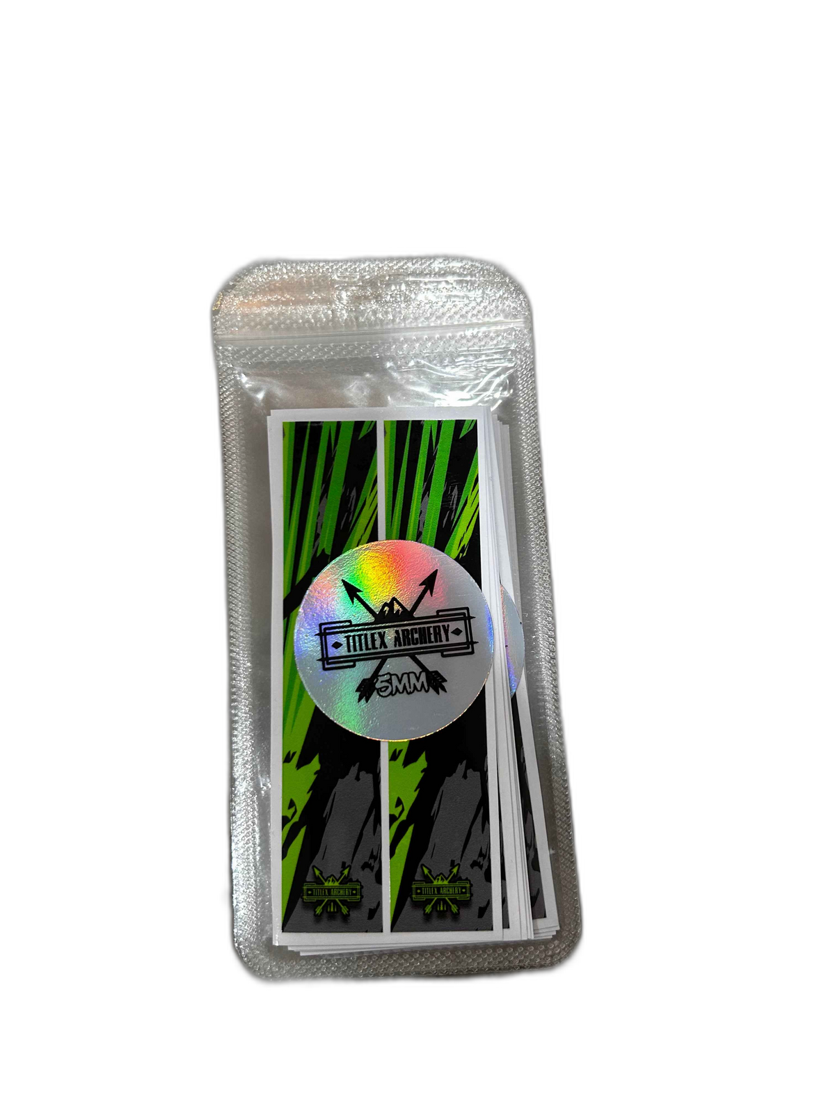 5mm arrow wraps in green, gray, and black. Durable, adhesive-backed wraps. | titlex-cutout