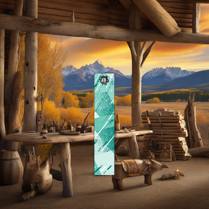 Comic Pop Arrow Wrap on weathered wood in a golden aspen-lit mountain hunting scene. | titlex-scene-western-elk