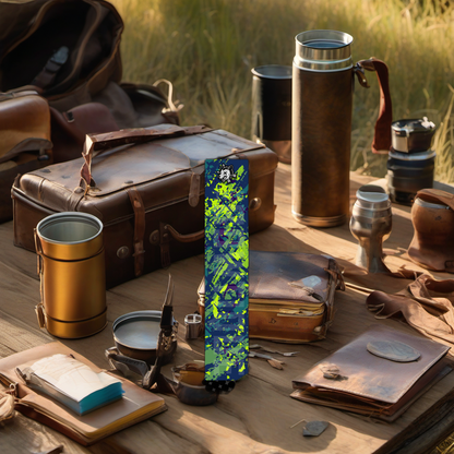 Comic Pop Arrow Wrap on rustic table at golden hour camp, perfect Father's Day gift. | titlex-scene-fathers-day