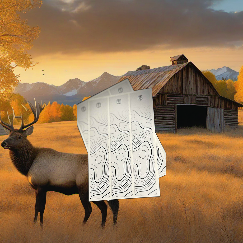 TOPO FADE Arrow Wraps on weathered wood, set against golden aspens and mountain sunset. | titlex-scene-western-elk