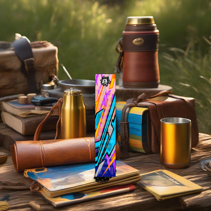 Comic Pop Arrow Wrap on rustic wood at golden hour, perfect Father's Day gift scene. | titlex-scene-fathers-day