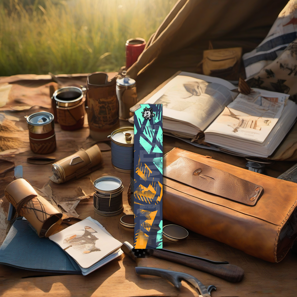 Comic Pop Arrow Wrap on rustic table at golden hour camp, perfect Father's Day gift. | titlex-scene-fathers-day