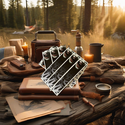 Vamp Arrow Wraps on rustic wood at golden hour camp, perfect Father's Day gift. | titlex-scene-fathers-day