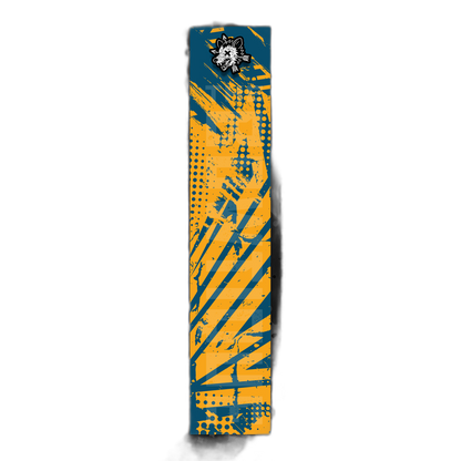 Comic Pop Arrow Wrap: Bright red and yellow comic-style arrow design. | titlex-cutout