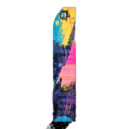 Comic Pop Arrow Wrap: Bright red and yellow comic-style arrow design. | titlex-cutout