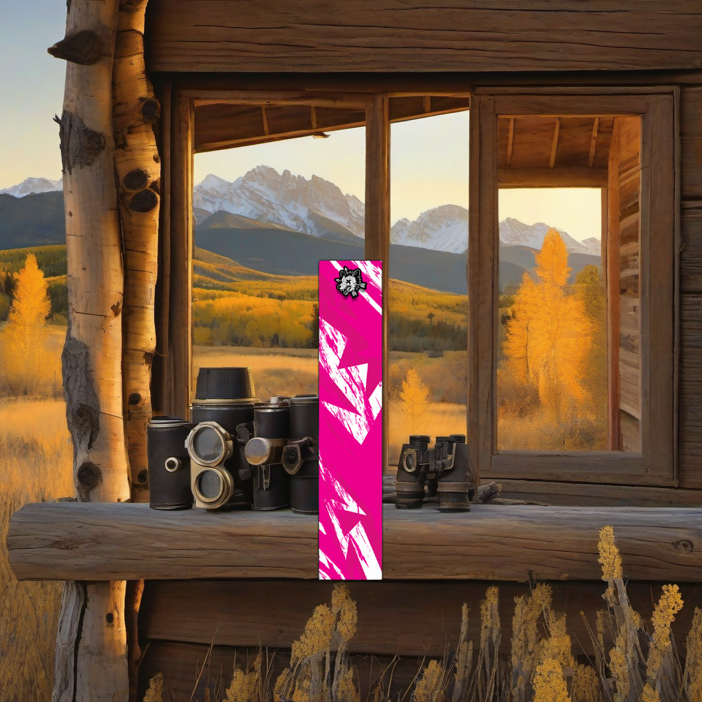 Comic Pop Arrow Wrap on weathered wood in a golden aspen-lit, high-country elk hunting scene. | titlex-scene-western-elk