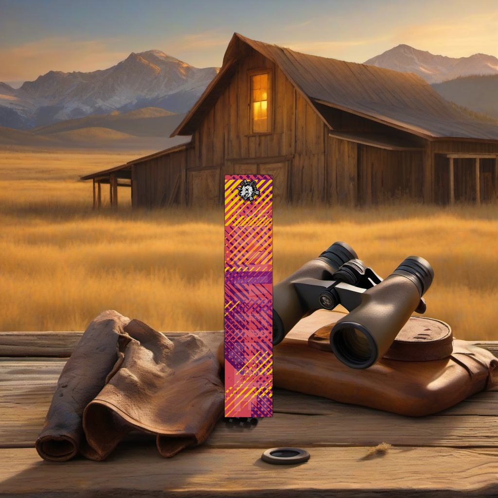 Comic Pop Arrow Wrap on weathered wood in a golden aspen sunset, evoking a high-country elk hunt feel. | titlex-scene-western-elk