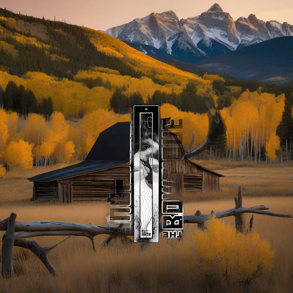 Arrow wraps on weathered wood, framed by golden aspens and sunset mountains. | titlex-scene-western-elk