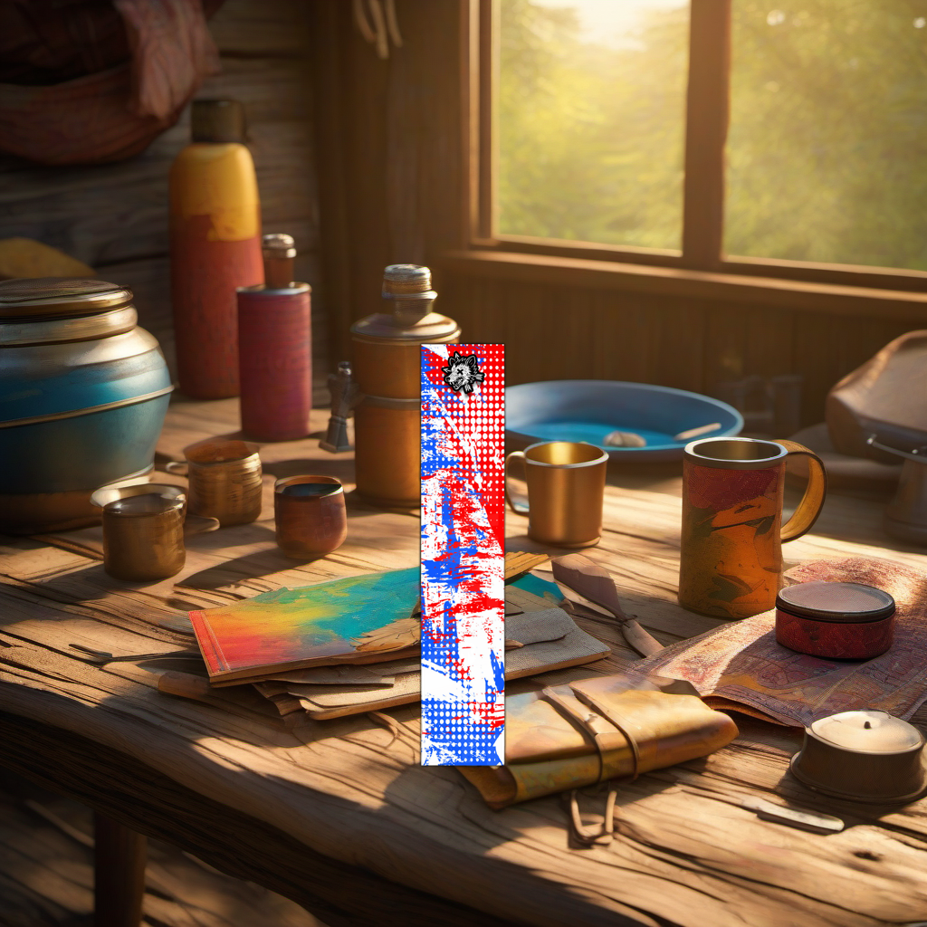 Comic Pop Arrow Wrap on rustic table at golden hour, perfect Father's Day gift scene. | titlex-scene-fathers-day