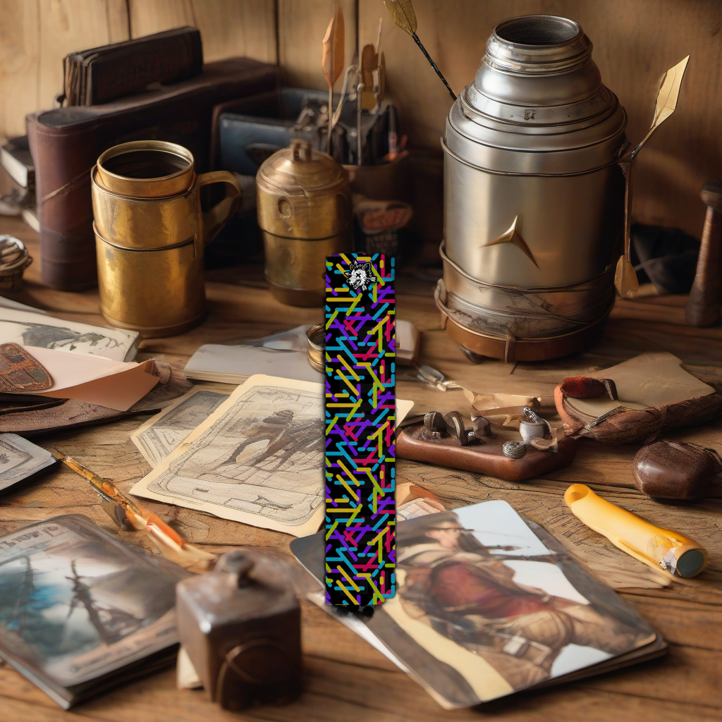 Comic Pop Arrow Wrap on rustic table at golden hour, perfect Father's Day gift setting. | titlex-scene-fathers-day