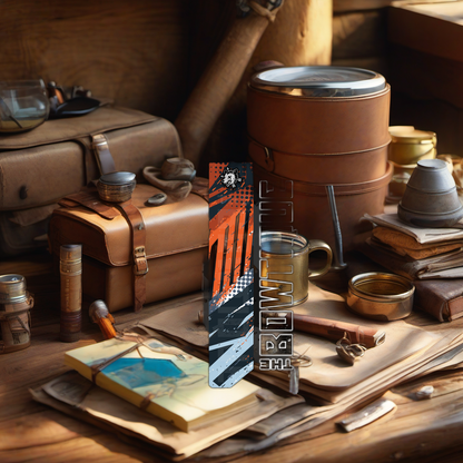 Comic Pop Arrow Wrap on rustic wood at golden hour, perfect Father's Day gift setting. | titlex-scene-fathers-day