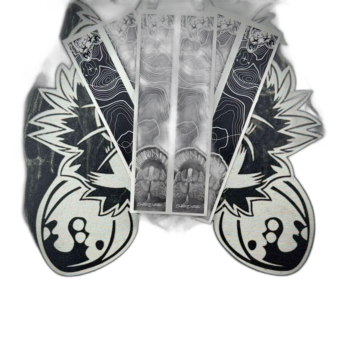 Dattilio x Bowtique Arrow Wraps. Features black, white, and gold accents with collaborative branding. | titlex-cutout