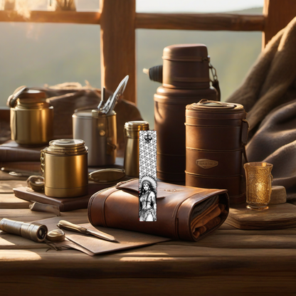 War Queen product on rustic table at golden hour camp, perfect Father's Day gift. | titlex-scene-fathers-day