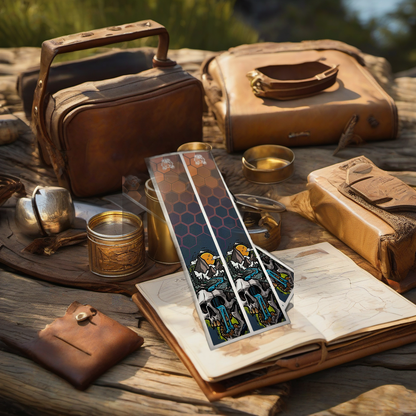 Treasure Island wraps on rustic wood at golden hour, perfect Father's Day gift scene. | titlex-scene-fathers-day