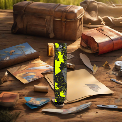 Comic Pop Arrow Wrap on rustic wood at golden hour, perfect Father's Day gift setting. | titlex-scene-fathers-day