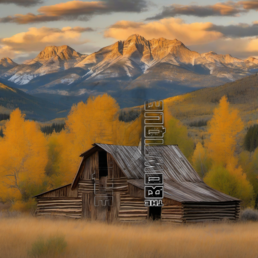 Comic Pop Arrow Wrap on weathered wood in a golden aspen sunset, evoking a high-country elk hunt feel. | titlex-scene-western-elk