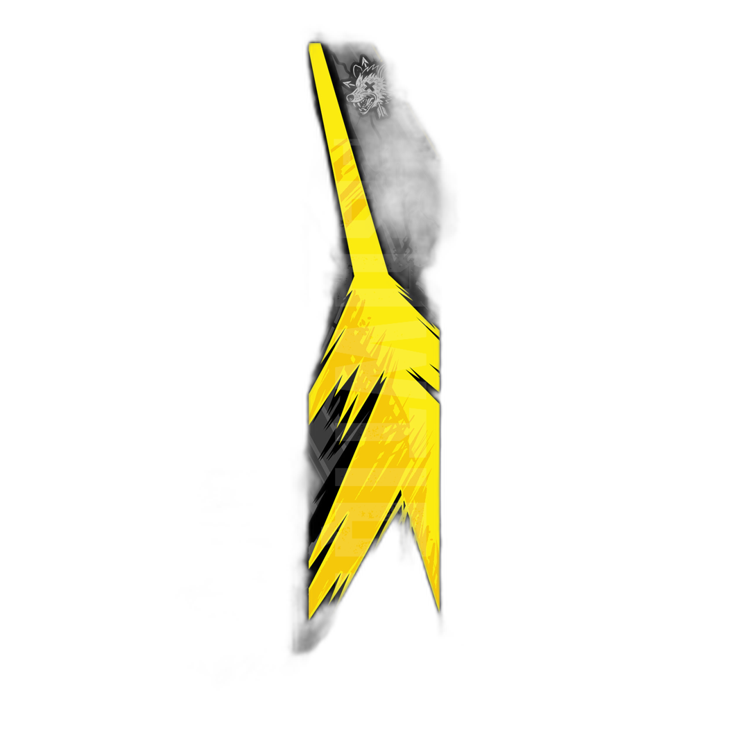 Comic Pop Arrow Wrap: Bright red and yellow comic-style arrow design. | titlex-cutout
