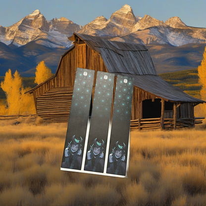 Horns Arrow Wraps on weathered wood in a golden aspen-lit, high-country elk hunting scene. | titlex-scene-western-elk