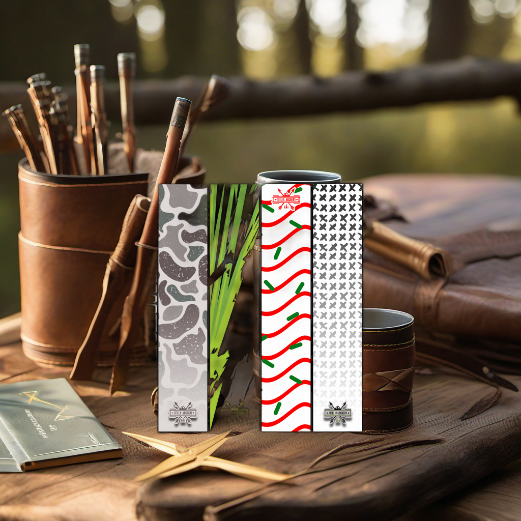 Arrow wraps on rustic wood at golden hour, perfect Father's Day gift display. | titlex-scene-fathers-day