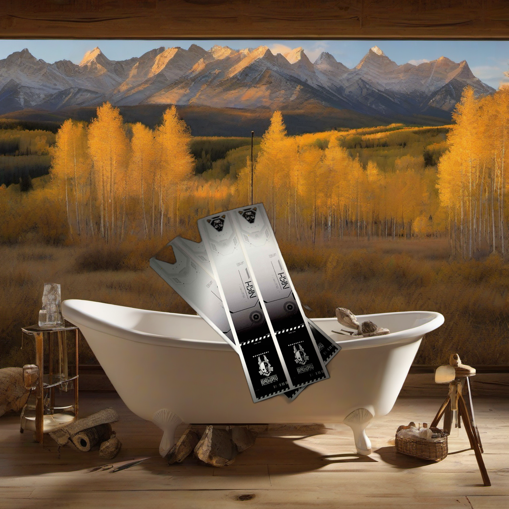 Arrow wraps on weathered wood in a golden aspen sunset, evoking a high-country elk hunt feel. | titlex-scene-western-elk