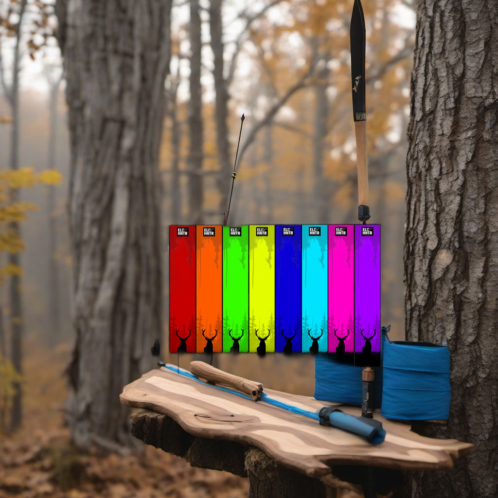 Arrow wraps on worn wood treestand overlooking misty hardwood timber at dawn. | titlex-scene-whitetail-treestand