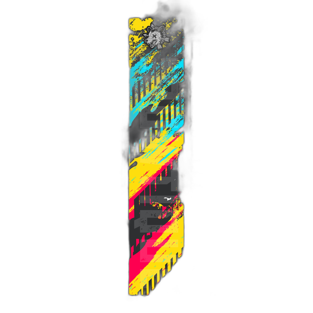 Comic Pop Arrow Wrap: Bright red and yellow comic-style arrow graphic. | titlex-cutout