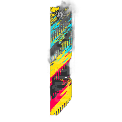 Comic Pop Arrow Wrap: Bright red and yellow comic-style arrow graphic. | titlex-cutout