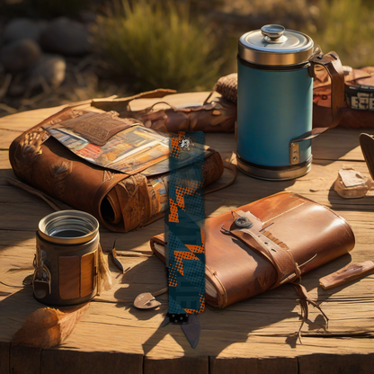 Comic Pop Arrow Wrap on rustic table, golden hour camp scene, perfect Father's Day gift. | titlex-scene-fathers-day