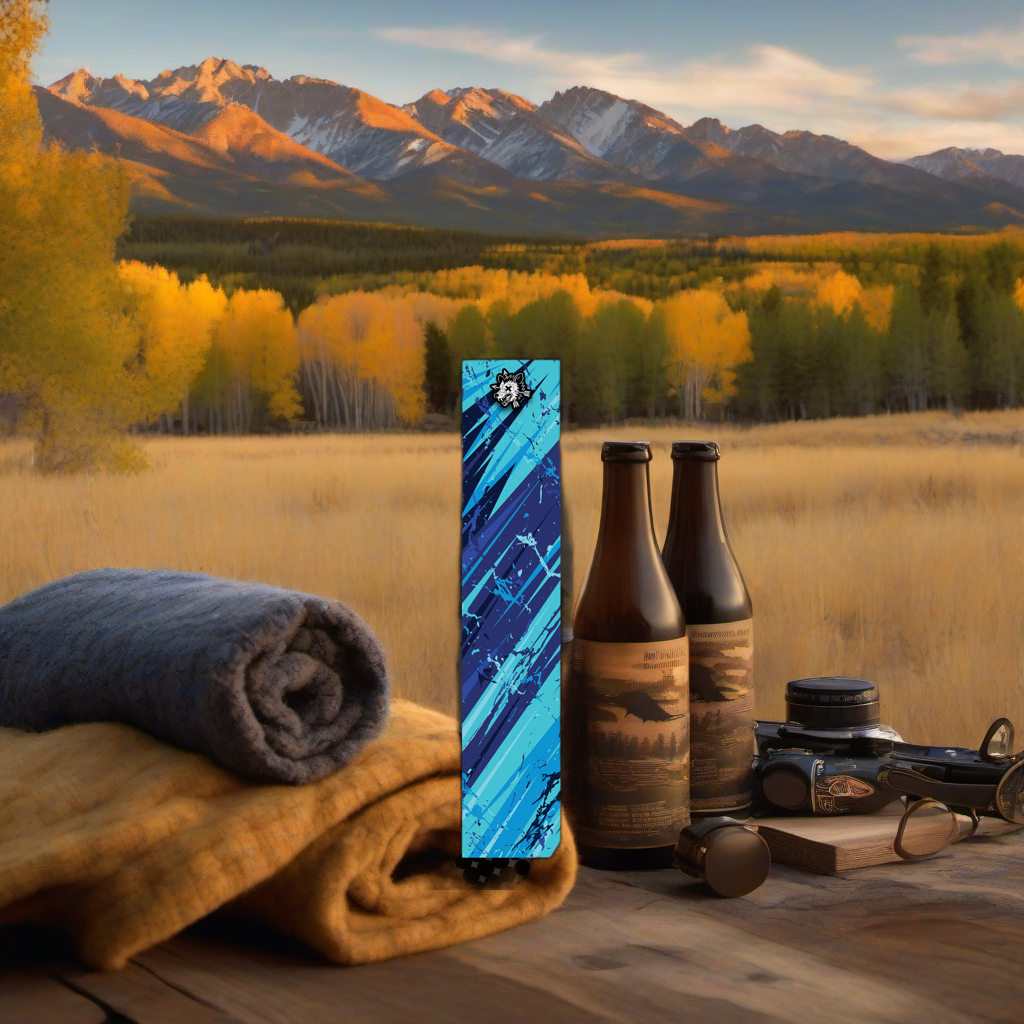 Comic Pop Arrow Wrap on weathered wood in a golden aspen-lit elk hunting scene. | titlex-scene-western-elk